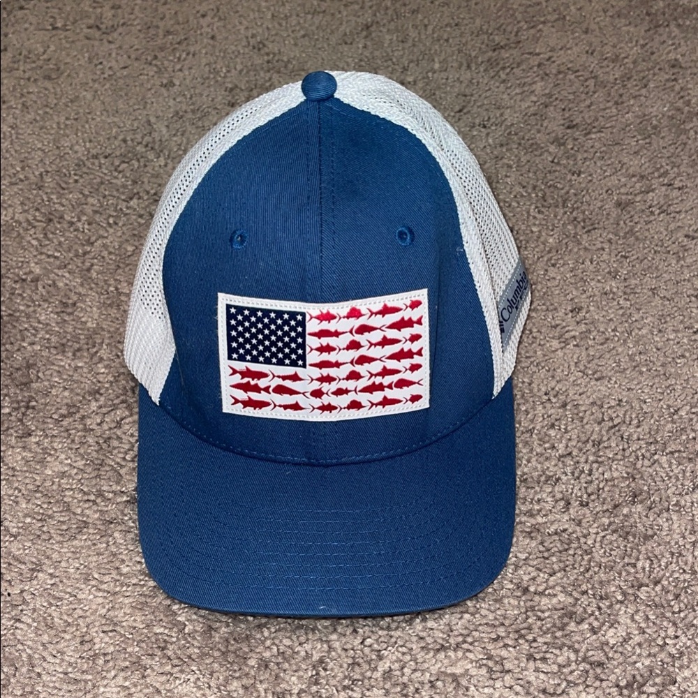 Columbia Navy and White Fish Flag Cap